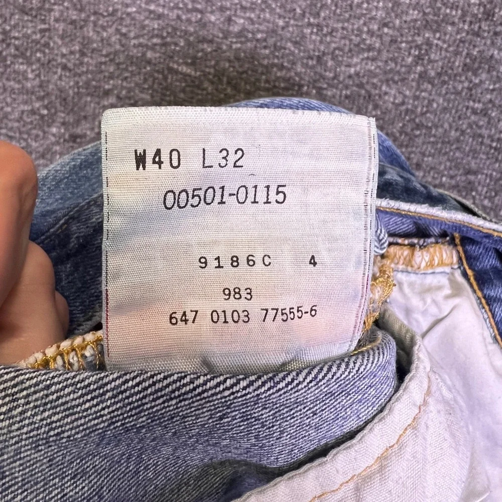 VTG 00s Levis 501-0115 Jeans Mens‎ 38x30 Blue Straight Classic Casual Button Fly